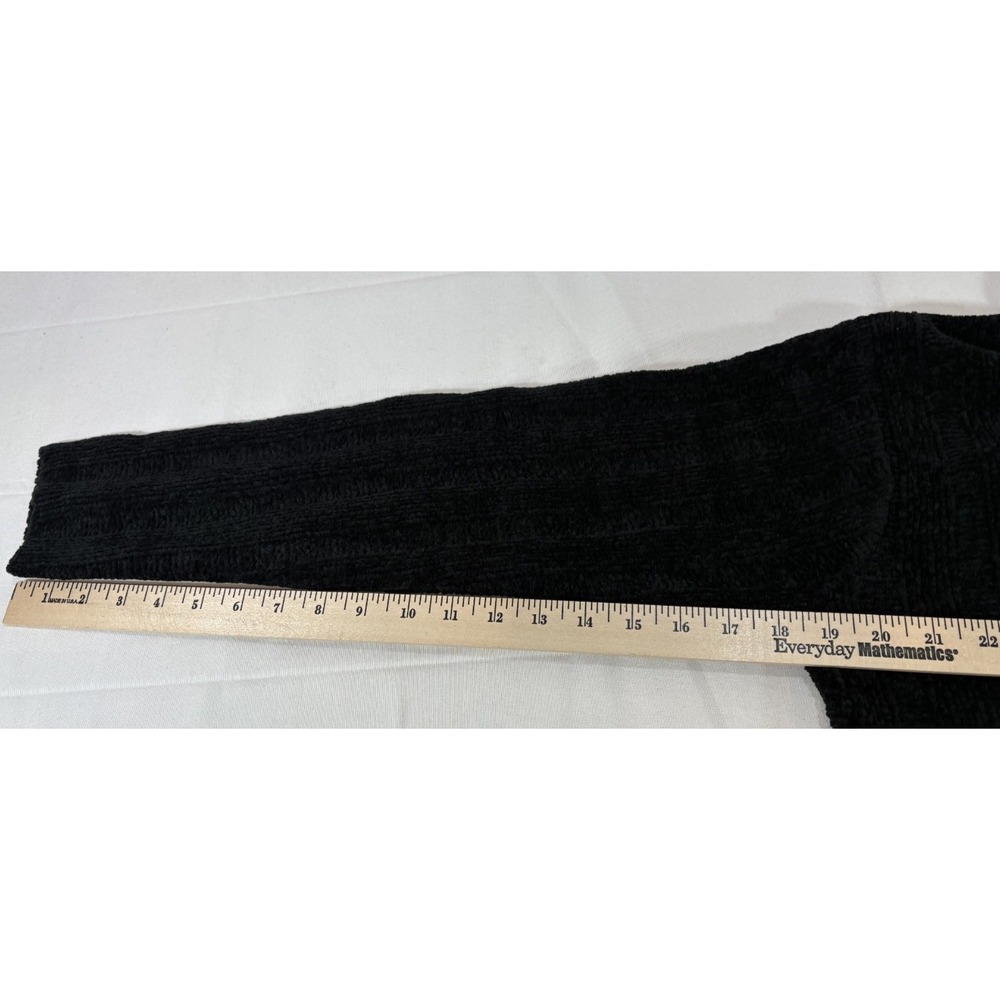 Vintage Northern Reflections Black Sweater Size M Velvet Velour Acrylic Soft Y2K - Picture 7 of 7